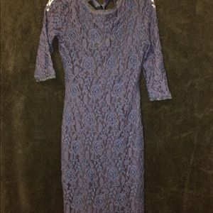 MANTOR ETERNITY BLUE ROSE LACE DRESS